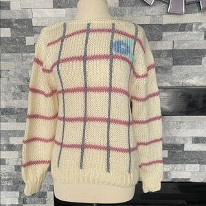 Thats Me Sweater Women’s  L? Gray Diamond  Beige Acrylic